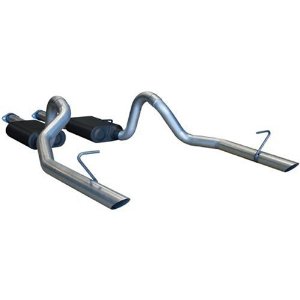 86-93 Ford Mustang  LX  5.0L / 86 GT 5.0L  2.50in Outlet  Super 44 Series Mufflers  American Thunder  DOR  Mandrel Bent Tubing 16 Gauge Aluminized Steel