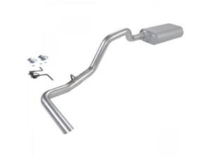 87-96 Ford Bronco  5.0L / 5.8L  (W/Slip Fit Cat) 2/4 Wheel Drive  2.25in Outlet  Super 50 Series Muffler  Force II  SOS  Mandrel Bent Tubing 16 Gauge Aluminized Steel