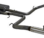 99-04 Ford Mustang Cobra  4.6L DOHC V8  Cat-back  Super 40 Series Mufflers  Mandrel Bent 2.5in. 16 Gauge Tubing  3in. Polished T304 Stainless Steel Tips  DOR  American Thunder  409S Stainless Steel