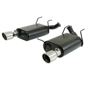 11-13 Ford Mustang V6  2.25in Mandrel Bent Tubing  Dual System  60 Series Mufflers  4.00in Polished Tips  Force II  DOR  409S Stainless Steel