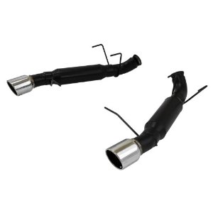 2013 Mustang GT  5.0L  V8  Axle-Back  Outlaw Mufflers  Mandrel Bent 3in. 16 Gauge Tubing  4in. Polished T304 Stainless Steel Tips  DOR  Outlaw   409S Stainless Steel