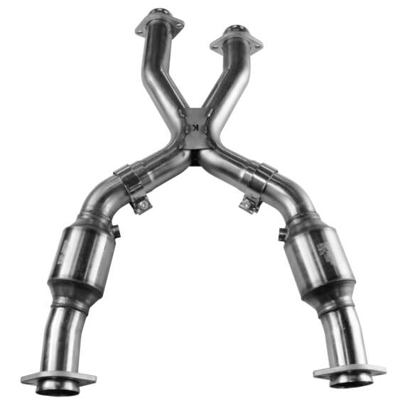 1996-1998 Ford Mustang GT and Cobra 4.6L 2V/4V 2 1/2 Inlet x 2 1/2 OEM Outlet 2V/4V Catted Stainless Steel X Pipe For: 1996-1998. Must be used with Kooks Headers.
