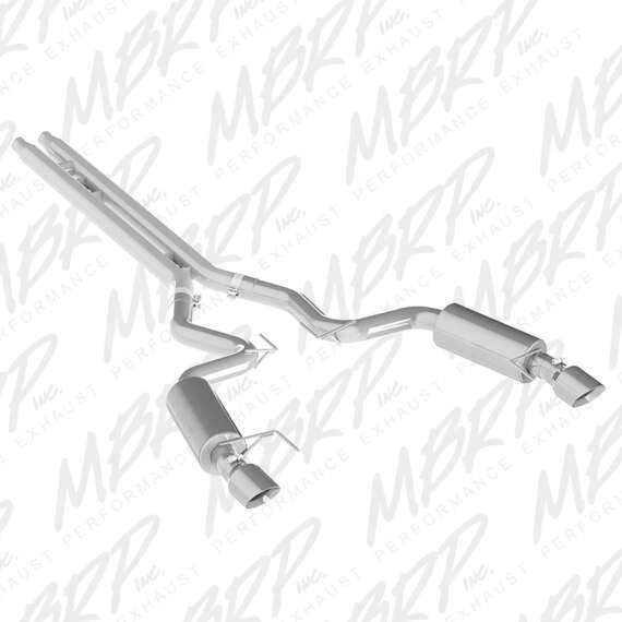 3" Cat Back, Dual Split Rear, Race Version, 4.5" tips, T409. 2015 Ford Mustang GT 5.0 - Convertible.