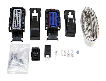 Infinity-8/10/12 Plug & Pin Kit. Includes 73 pin connector with cover, 56 pin connector with cover, 130 small pins, 1 large pin with weather seal, 1 micro relay with pins and 30 sealing plugs