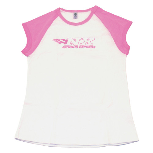 LARGE WHITE/PINK LADY CAP SHIRT