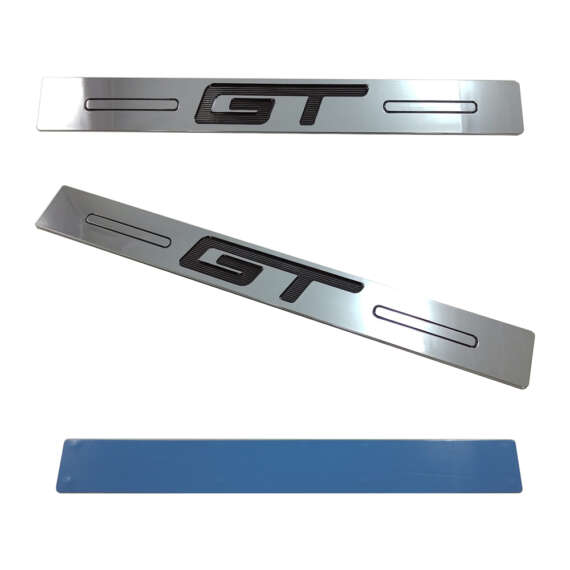 05-14 Mustang Door Sills Logo Chrome