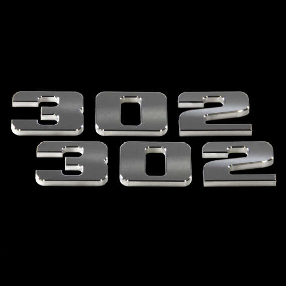 FORD MUSTANG 302 BILLET EMBLEM PAIR