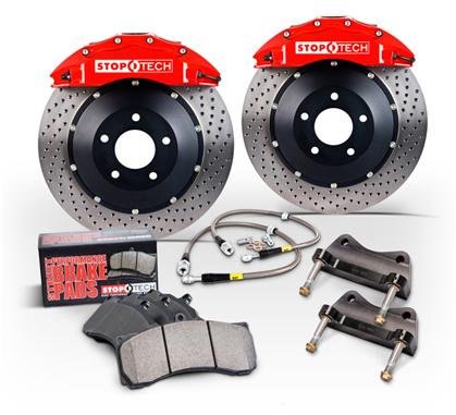 STOP-TECH 94-04 MUSTANG 355MM BIG BRAKE KIT (BLACK CALIPER - SLOTTED ZINC COATED ROTOR)