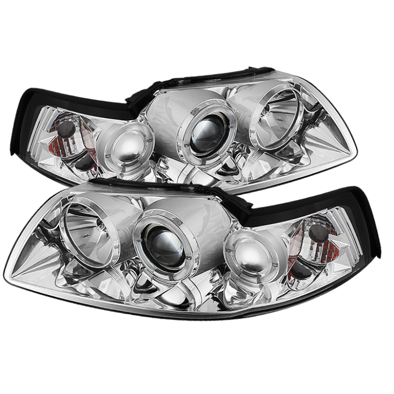 Spyder Projector Headlights LED Halo Chrome High H1 Low H1 PRO-YD-FM99-1PC-AM-C - Image 4