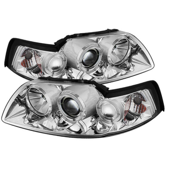 Spyder Projector Headlights LED Halo Chrome High H1 Low H1 PRO-YD-FM99-1PC-AM-C