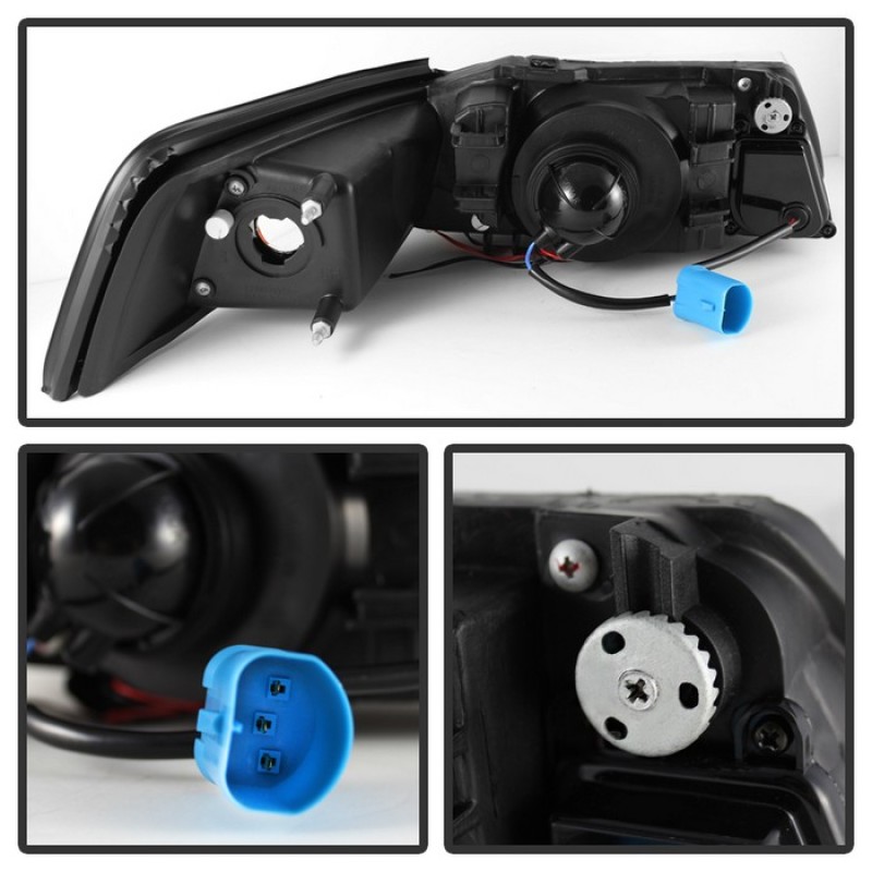Spyder Projector Headlights LED Halo Chrome High H1 Low H1 PRO-YD-FM99-1PC-AM-C - Image 5