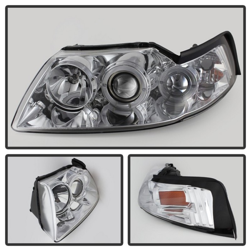 Spyder Projector Headlights LED Halo Chrome High H1 Low H1 PRO-YD-FM99-1PC-AM-C - Image 6