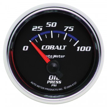 2-1/16" OIL PRESSURE, 0-100 PSI, AIR-CORE, COBALT