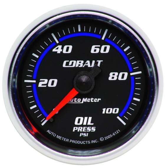 2-1/16" OIL PRESSURE, 0-100 PSI, MECHANICAL, COBALT