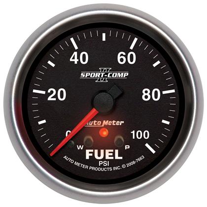 2-5/8" FUEL PRESSURE, 0-100 PSI, STEPPER MOTOR, SPORT-COMP II