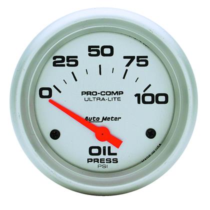 2-5/8" OIL PRESSURE, 0-100 PSI, AIR-CORE, ULTRA-LITE