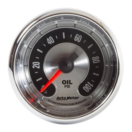 2-1/16" OIL PRESSURE, 0-100 PSI, MECHANICAL, AMERICAN MUSCLE