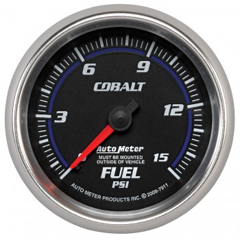 2-5/8" FUEL PRESSURE, 0-15 PSI, MECHANICAL, COBALT