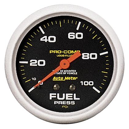 2-5/8" FUEL PRESSURE, 0-100 PSI, MECHANICAL, LIQUID FILLED, PRO-COMP