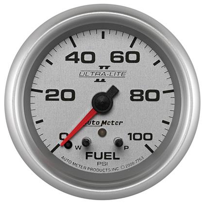 2-5/8" FUEL PRESSURE, 0-100 PSI, STEPPER MOTOR, ULTRA-LITE II