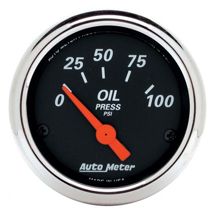 2-1/16" OIL PRESSURE, 0-100 PSI, AIR-CORE, DESIGNER BLACK