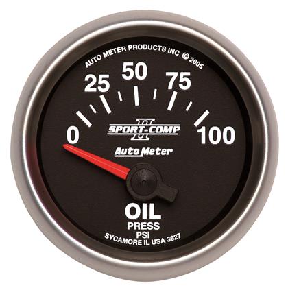 2-1/16" OIL PRESSURE, 0-100 PSI, AIR-CORE, SPORT-COMP II