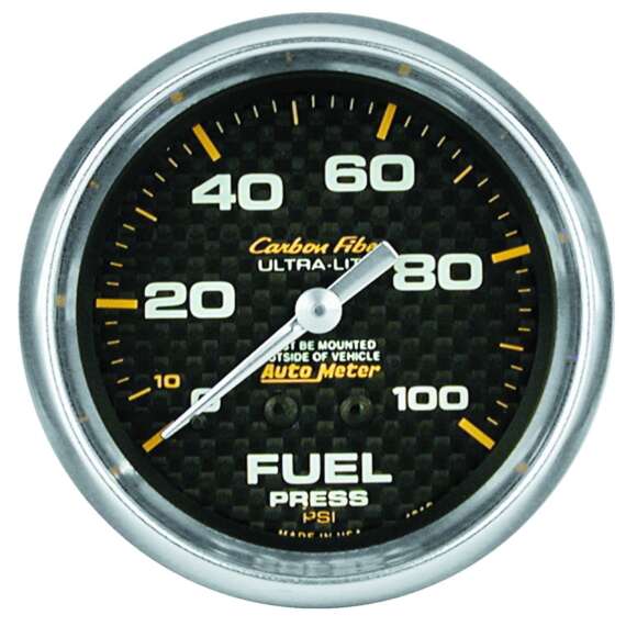 2-5/8" FUEL PRESSURE, 0-100 PSI, MECHANICAL, CARBON FIBER