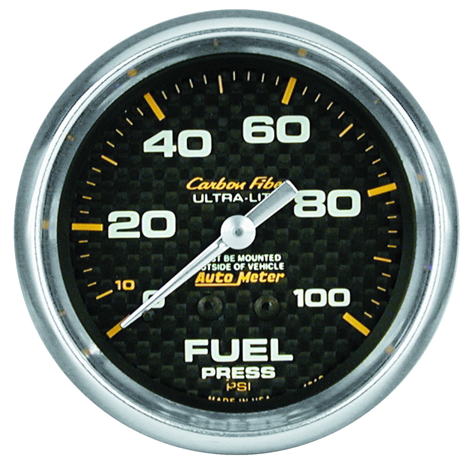2-5/8" FUEL PRESSURE, 0-100 PSI, MECHANICAL, CARBON FIBER
