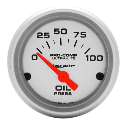 2-1/16" OIL PRESSURE, 0-100 PSI, AIR-CORE, ULTRA-LITE