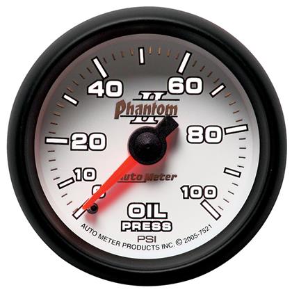 2-1/16" OIL PRESSURE, 0-100 PSI, MECHANICAL, PHANTOM II - Image 3