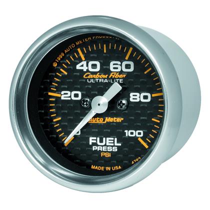 2-1/16" FUEL PRESSURE, 0-100 PSI, STEPPER MOTOR, CARBON FIBER - Image 3