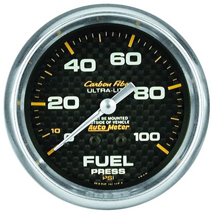 2-5/8" FUEL PRESSURE, 0-15 PSI, MECHANICAL, CARBON FIBER