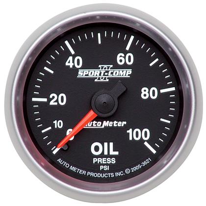 2-1/16" OIL PRESSURE, 0-100 PSI, MECHANICAL, SPORT-COMP II