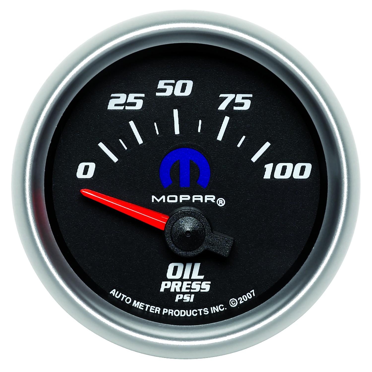 2-1/16" OIL PRESSURE, 0-100 PSI, AIR-CORE, BLACK, MOPAR