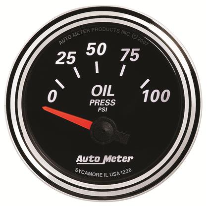 2-1/16" OIL PRESSURE, 0-100 PSI, AIR-CORE, DESIGNER BLACK II