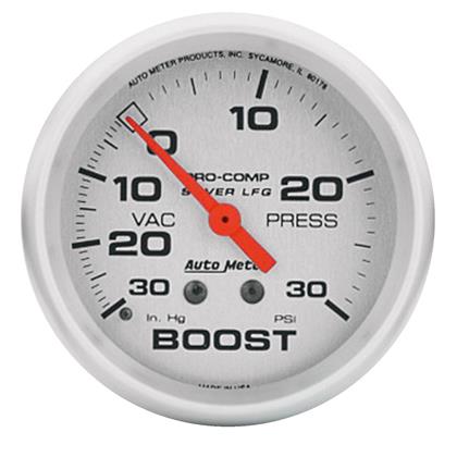 2-5/8" BOOST/VACUUM, 30 IN HG/30 PSI, MECHANICAL, LIQUID FILLED, ULTRA-LITE