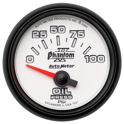 2-1/16" OIL PRESSURE, 0-100 PSI, AIR-CORE, PHANTOM II