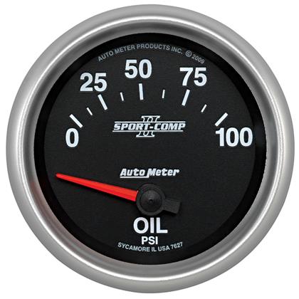 2-5/8" OIL PRESSURE, 0-100 PSI, AIR-CORE, SPORT-COMP II