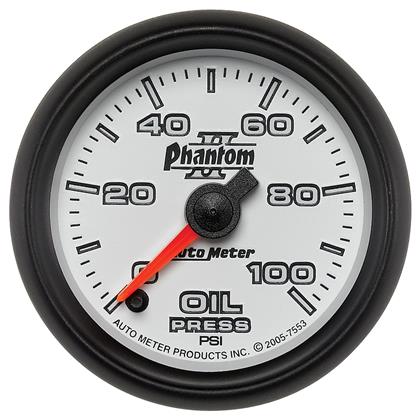 2-1/16" OIL PRESSURE, 0-100 PSI, STEPPER MOTOR, PHANTOM II