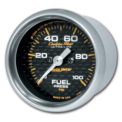 2-1/16" FUEL PRESSURE, 0-100 PSI, STEPPER MOTOR, CARBON FIBER