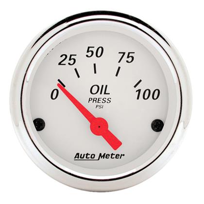 2-1/16" OIL PRESSURE, 0-100 PSI, AIR-CORE, ARCTIC WHITE