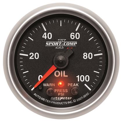 2-1/16" OIL PRESSURE, 0-100 PSI, STEPPER MOTOR, SPORT-COMP II