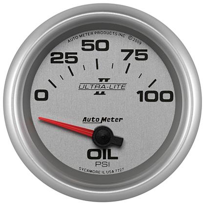 2-5/8" OIL PRESSURE, 0-100 PSI, AIR-CORE, ULTRA-LITE II