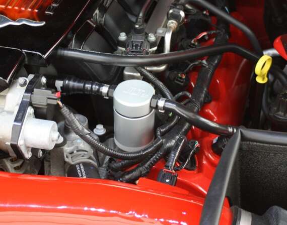 JLT Oil Separator 3.0 Driver Side, Clear Anodized (2005-2010 Mustang GT)