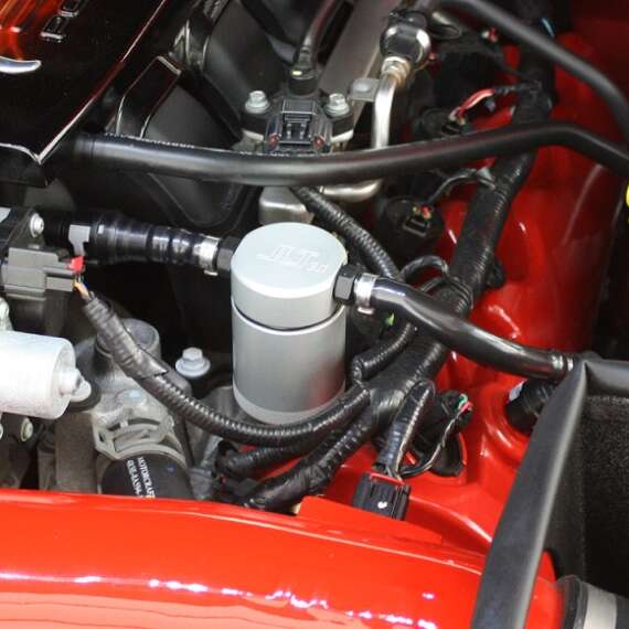 JLT Oil Separator 3.0 Driver Side, Clear Anodized (2005-2010 Mustang GT)