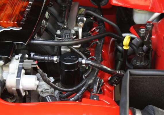 JLT Oil Separator 3.0 Driver Side, Black Anodized (2005-2010 Mustang GT)