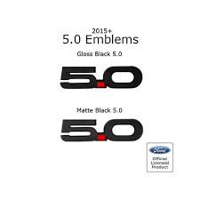 15-20 Mustang 5.0 Emblem Pair Black Ford Official Licensed
